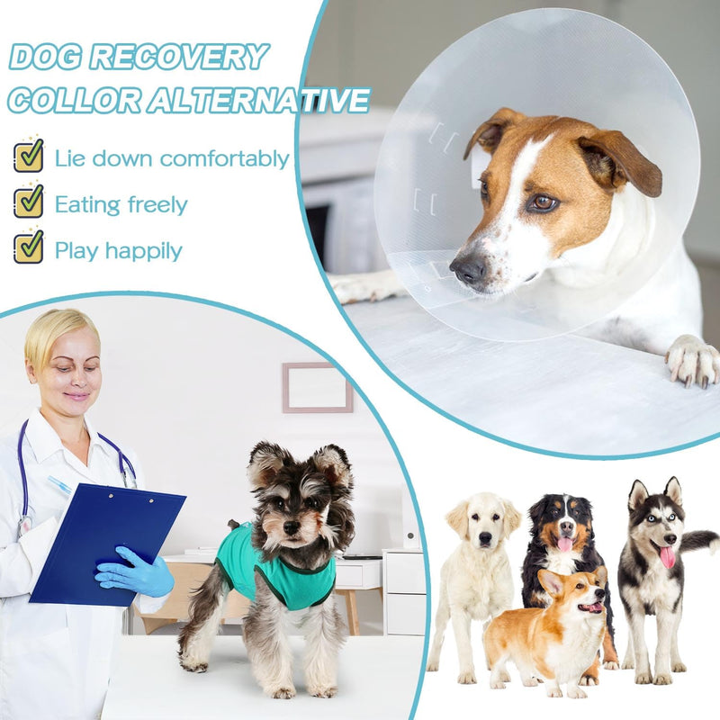 Etdane Dog Recovery Suit After Surgery Onesies Female Male Dog Surgical Vest Pet E-Collar Alternative for Small Medium Dog Blue/X-Small X-Small