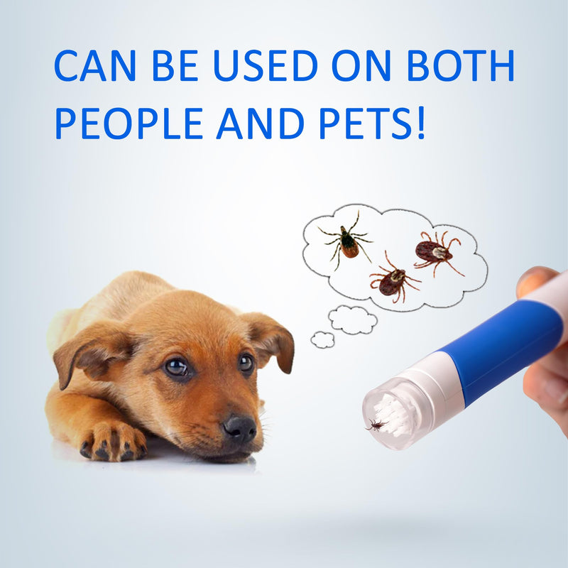 Kretrum Tick Removal Tool Pen Premium Auto Tick Remover Tool for Dogs Real Pain Free Tick Removal Tool for Humans One Click to Remove Tick Intact Brush Let It Come Out on Its Own