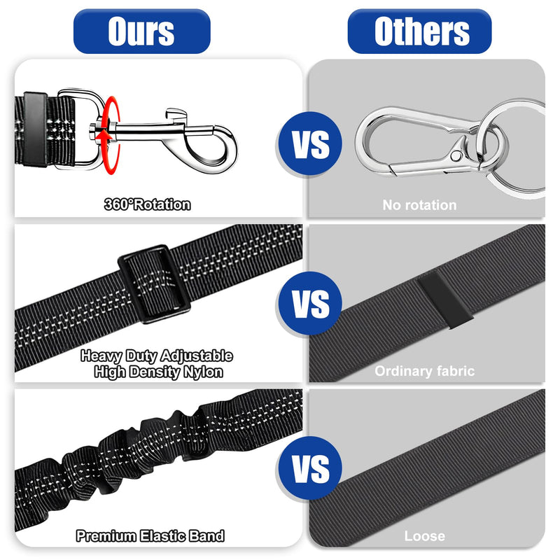 Dog Seat Belt Upgraded Dog Seat Belt for Car with Elastic Band, 360° Adjustable Dogs Harness Leash Tether, Universal Black, 2 Pack Dogs Seat Belts for Dogs - PawsPlanet Australia