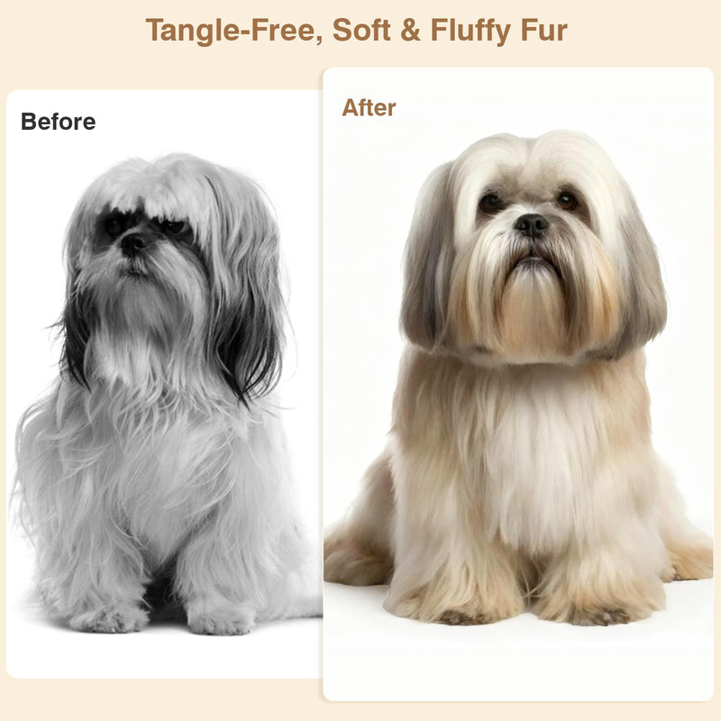Pet Brush & Comb for Shedding and Grooming, Dog Brush for Long and Short Haired Dogs, Deshedding Tool Removes Undercoat Tangles & Loose Fur