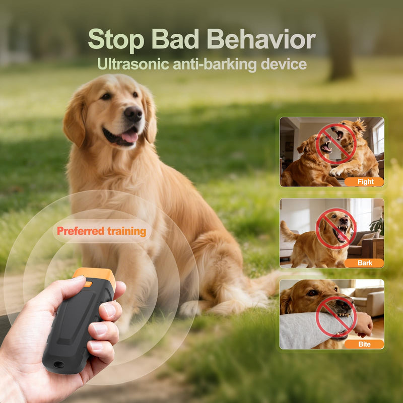 Bark Deterrent Training Device, Rechargeable Ultrasonic Anti Barking Device for Dogs, Dog Bark Control Devices Safe for Dogs & Human Portable Indoor Outdoor, Dog Training & Behavior Aids - PawsPlanet Australia