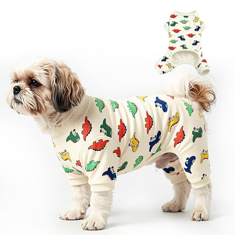 Dog Pajamas for Small Dogs,Dog Surgery Recovery Suit,L | Anxiety Calming,Sensitive Skin,Easy Potty,Shedding Control,Outdoor Protection,Machine Washable,Soft,Stretchy,Durable Dinosaur Large(7.5-13lbs)