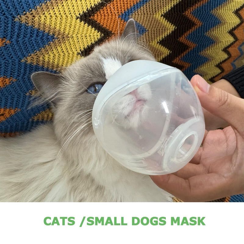 Cat Inhaler Spacer with Indicator, Specially for Cats and Small Dogs, Pet Aerosol Chamber with Silicone Mask, for Home and Outdoor (S) S