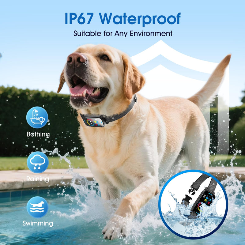 Ultrasonic Smart Bark Collar for Large Medium Small for Dogs Automatic Anti Barking Training Collar Rechargeable Bark Collar with Waterproof Vibration and Beep 7 Sensitivity Black - PawsPlanet Australia