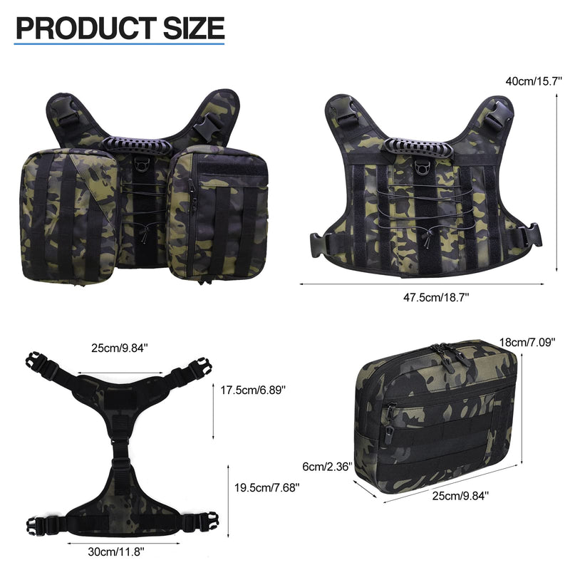 BYGD Outdoors Dog Hiking Backpacks, Hiking Backpack for Large Dogs with Side Pockets, Adjustable Strap, Large Capacity 2 Spacious Side Bags, Breathable Waterproof Fabric (Camo) Camo - PawsPlanet Australia