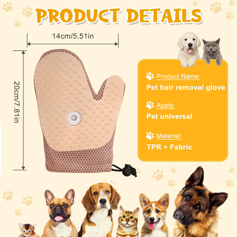 Pet Hair Removal Glove,2025 New All-in-One Grooming Mist Pet Hair Remover Gloves, Pet Hair Remover Glove for Cats & Dogs,Double-Sided Reusable Gloves for Couch, Clothing,Carpet (Pink) Pink - PawsPlanet Australia