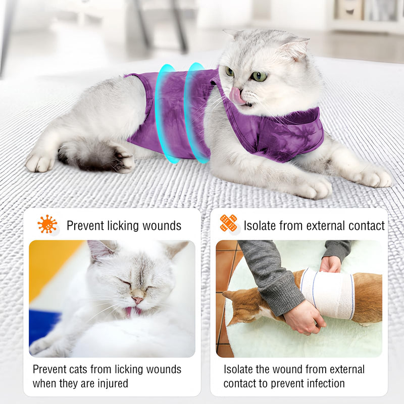 Cat Bodysuit After Surgery Castration Cat, Cat Surgical Recovery Suit, Cat Clothing Anti-Leaking Recovery Suit Cat Medical Cat Suit, Cone E Collar Alternative (Pink, M) pink