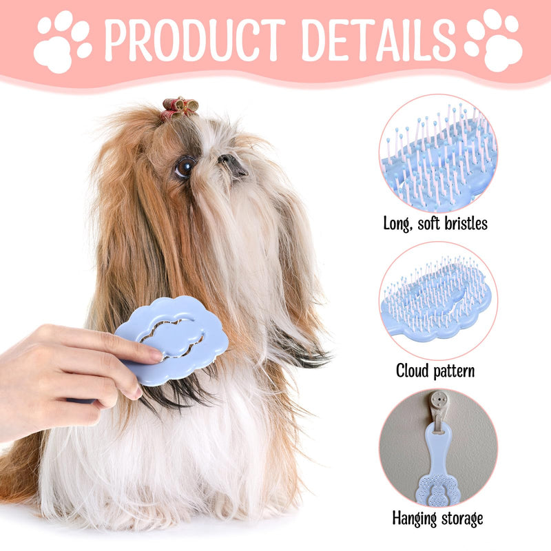 Cloud Shape Small Dog Grooming Brushh, 2Pcs Soft Pet Brush Puppy Brushs for Small Dogs, Short Hair Dog Brushs for Maltese and Breeds (Blue & Pink) - PawsPlanet Australia