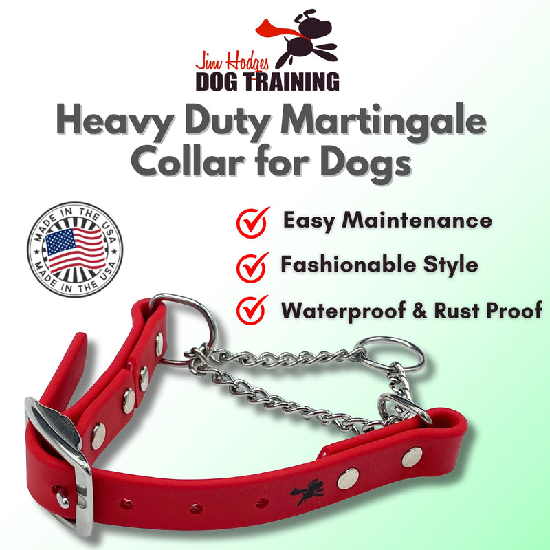 Martingale Collar for Dogs, Biothane, Stainless Steel Hardware, No Pull, Made in The USA, Professional Grade, XL, Red Extra Large - PawsPlanet Australia