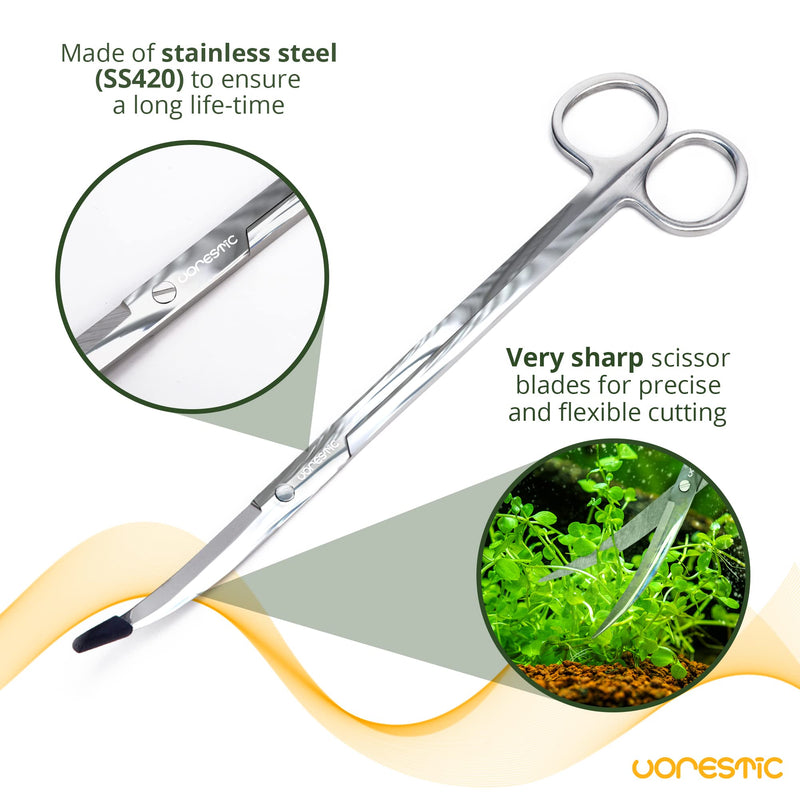 Long Aquarium Scissors for Plants 9.8 inches, Aquascaping Scissors Curved, Aquarium Plant Trimmer, Aquascape Tools, Terrarium Tools for Plants 1 Pc Curved - PawsPlanet Australia