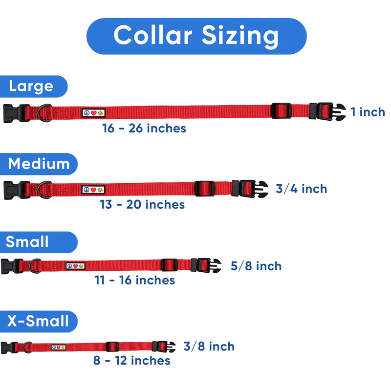 Pawtitas Recycled Dog Collar with Reflective Stitched Puppy Collar Made from Plastic Bottles Collected from Oceans Medium Red Chili Medium (Pack of 1) Recycled Red - PawsPlanet Australia