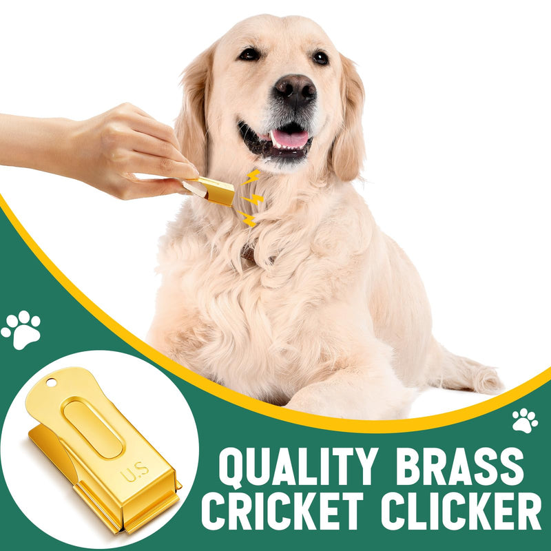 2 Pieces Brass Pet Training Clicker Signaling Cricket Clicker Metal Dog Clicker for Puppy Cats Trainer Pet Owners (Gold) Gold - PawsPlanet Australia