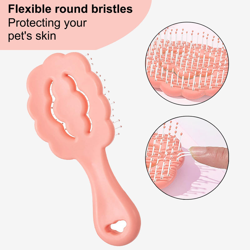 Cloud Shape Small Dog Grooming Brush - Soft Pin Brush for Gentle Detangling & Massage Puppy Hair Comb for Maltese, Shih Tzus, Yorkies, and Puppies, Pink - PawsPlanet Australia