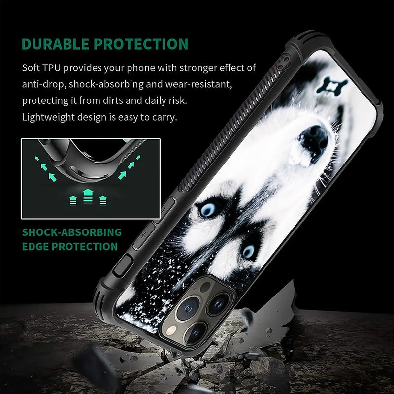 CARLOCA Compatible with iPhone 16 Pro Max Case, Husky Dog Muzzle Blue Eye Fashion Pattern Design for Girl Shockproof Anti-Scratch Hard PC Back Case for iPhone 16 Pro Max - PawsPlanet Australia