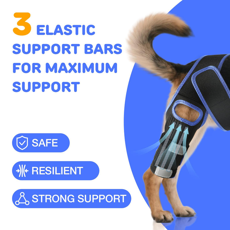 RUXAN Dog Knee Brace for Torn Acl, Dog Leg Braces for Back Leg, Knee Brace for Arthritis Pain and Support, Dogs Rear Leg Wrap Harness Set for Leg Wound Care and Lick Prevention-XL