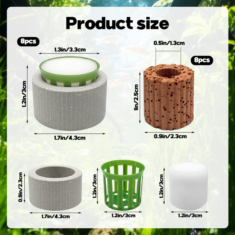 Rainmae 16 Pack New Upgrade Aquarium Plant Weights, Aquatic Water Plant Fixed Rings, Water Plants Cultivation Fixed Ring Plant Pot, Landscape Ceramic Pottery Gravity Ring for Fish Tank Accessories - PawsPlanet Australia