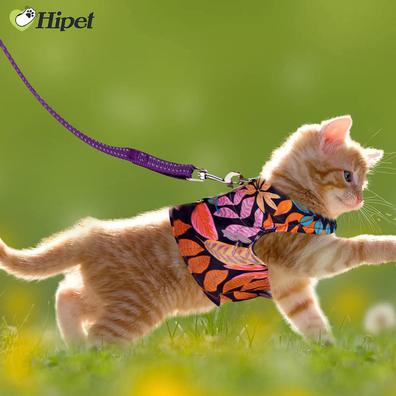 Cat Harness and Leash for Walking Escape Proof Air Mesh Fabric Outdoor Walking Vest with Reflective Strips for Cute Cats and Small Dogs (S, Pink) - PawsPlanet Australia