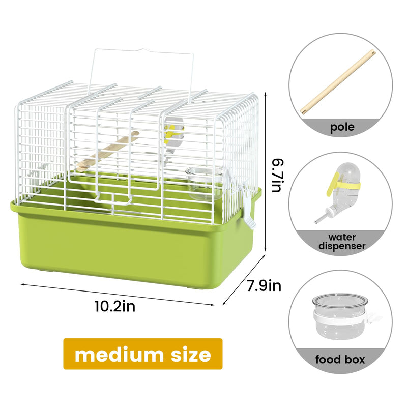 BAGHBPM Small Bird cage,Travel Cage for Birds and Small Animals, Parakeet cage,Bird Carrier Travel cage,Bird Travel cage, jaulas para pájaros,Green,(Size:S,M,L) (M) M - PawsPlanet Australia