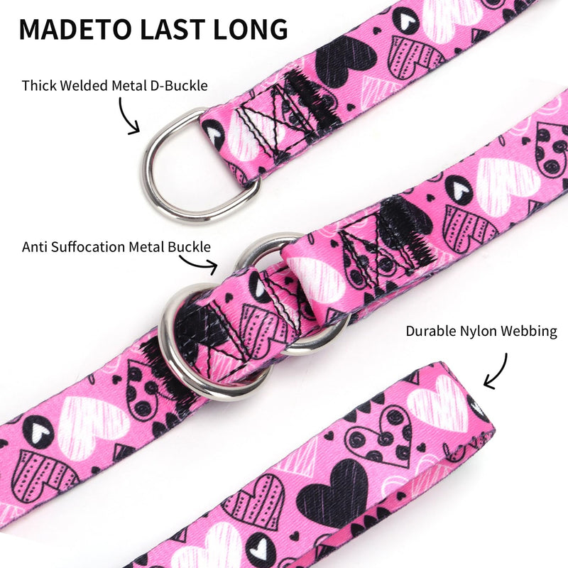 Dog Collar and Leash Set, Slip Collar with Stop Ring, No Pull Martingale Collar for Dogs, for Small, Medium, Large Dogs (NO3, M) NO3 - PawsPlanet Australia