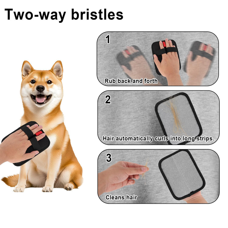 BOXOB 2pcs Electrostatic Pet Hair Remover Mitt, Pet Grooming Comb & Knot Remover Tool Set Cat Hair Cleaning Gloves Reusable Dog Removal Tool for Furniture Carpet and Clothes - PawsPlanet Australia