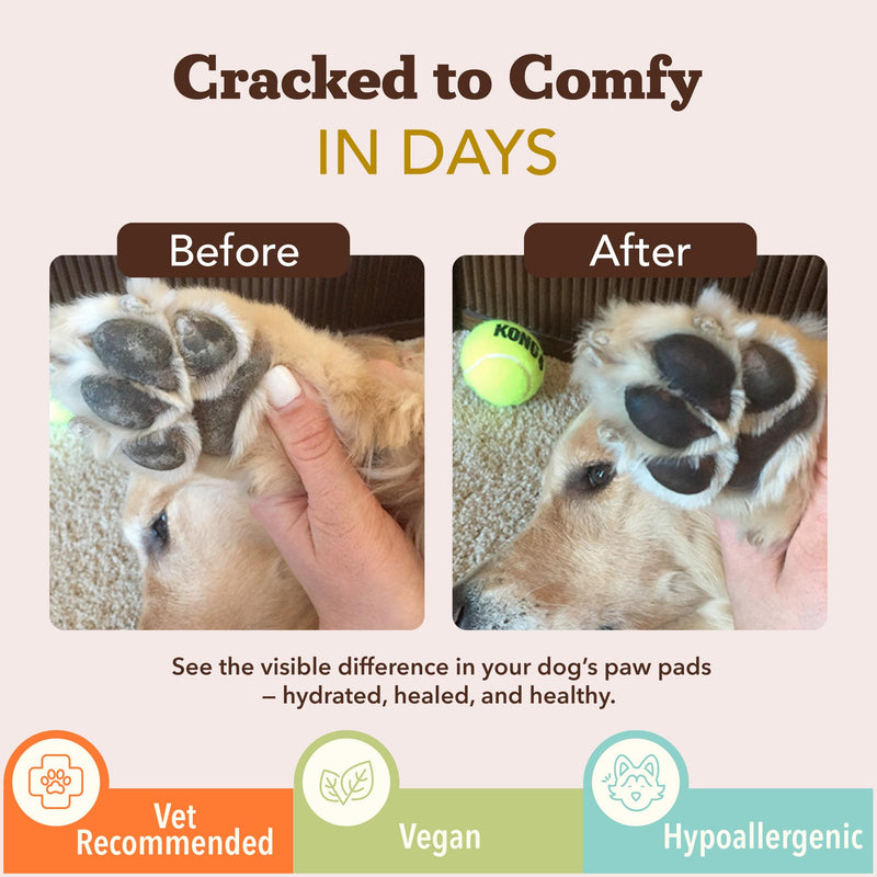 Natural Dog Company Paw Soother Balm & Wax 2 oz Stick – Nourishing Paw Care with Coconut & Hempseed Oils + Calendula – Soothes Dry, Cracked Pads – Lick-Safe & Weather Protective Stick - 2 oz. - PawsPlanet Australia