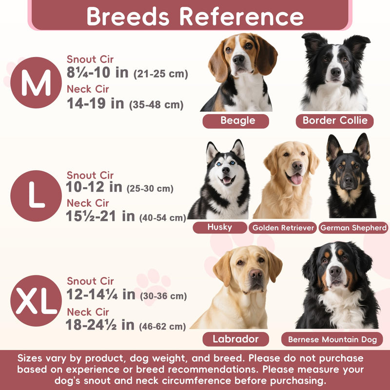 BARKLESS Soft Nylon Dog Head Collar for Large Medium Dog, Reflective Padding Head Halter for Training, Adjustable Muzzle Leash No Pulling, Jumping, Nose Leash Ideal for Walking (Pink, XL) Pink XL (Snout 12-14¼") - PawsPlanet Australia
