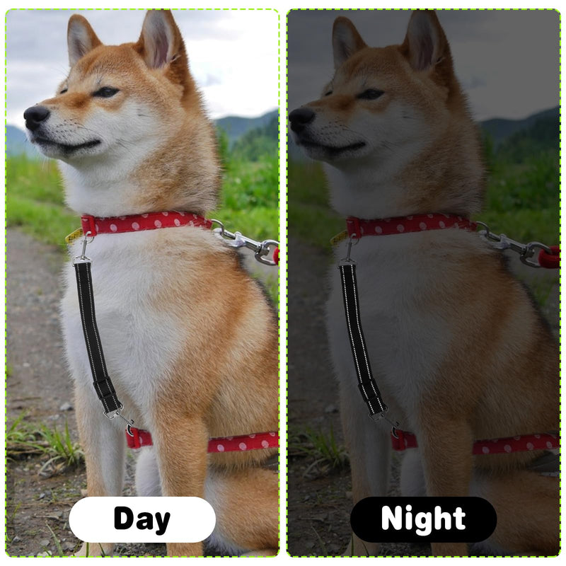 3 Pcs Dog Collar Safety Clip, Double Clip Dog Leash Extender, Adjustable Reflective Nylon Prong Collar Backup Set for Dog Harness Connector - PawsPlanet Australia