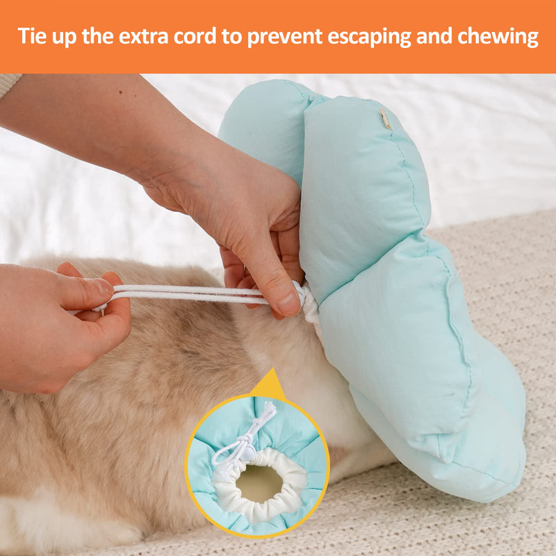 Avont Cat Cone Collar Soft, Adjustable Pet Recovery Collar for Cats Kittens Puppies After Surgery, Elizabethan Neck Cone of Shame Alternative to Stop Licking Biting Protect Wounds -Blue (M) Blue Medium