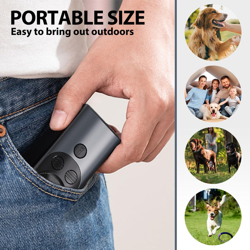 Mtmult Ultrasonic Dog Bark Deterrent - Dog Bark Deterrent Devices, Barking Deterrent Devices, Bark No More Training Aid, LED Flashlight & HD Display (Anti Barking - Grey P10) Anti Barking - Grey P10
