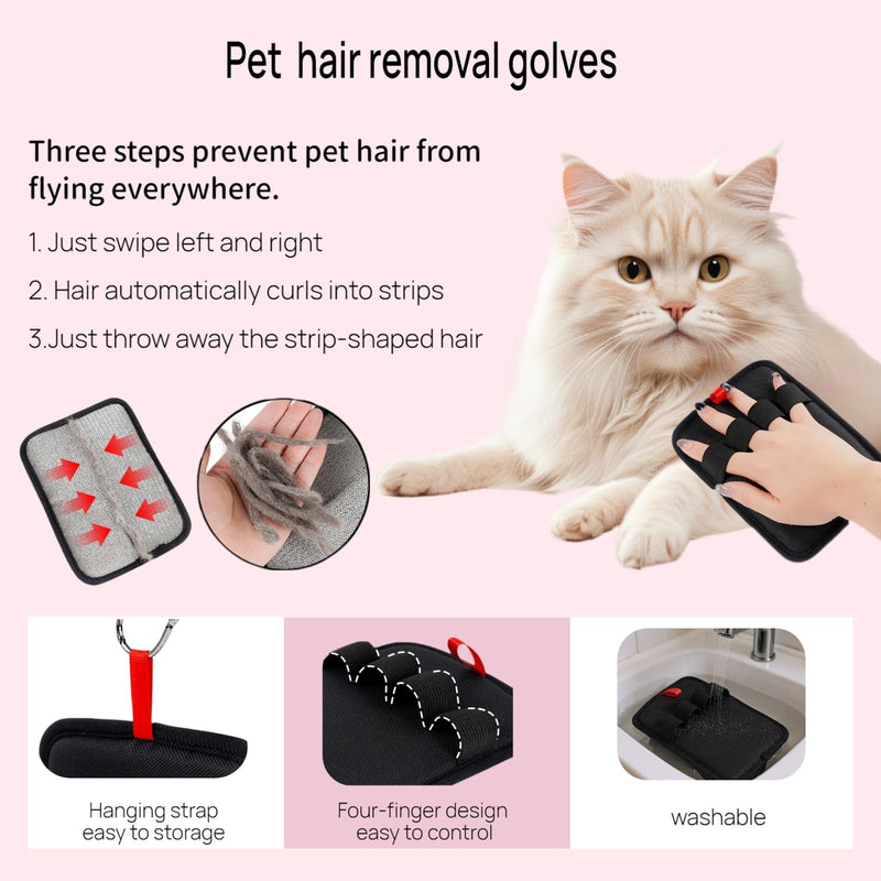 Flea Comb for Cats and Dogs with the magic brush pet hair remover set, 2PCS lice comb for Shedding, Flea and Massaging, pet hair removal glove for Clothes, Furniture, Carpets & Bedding - PawsPlanet Australia