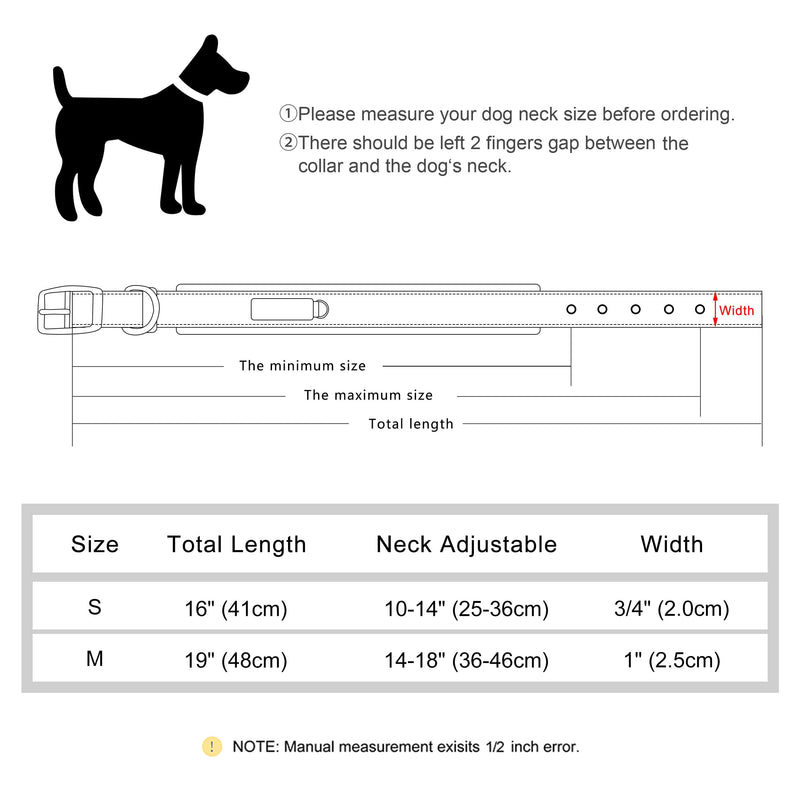 PET ARTIST Soft Neoprene Padded Nylon Dog Collar with Mental Buckle Comfort Pet Collar for Small Medium Girls Boys Dogs Brown M Neck Size 14-18"(36-46cm) M neck size for 14-18"(36-46cm) - PawsPlanet Australia
