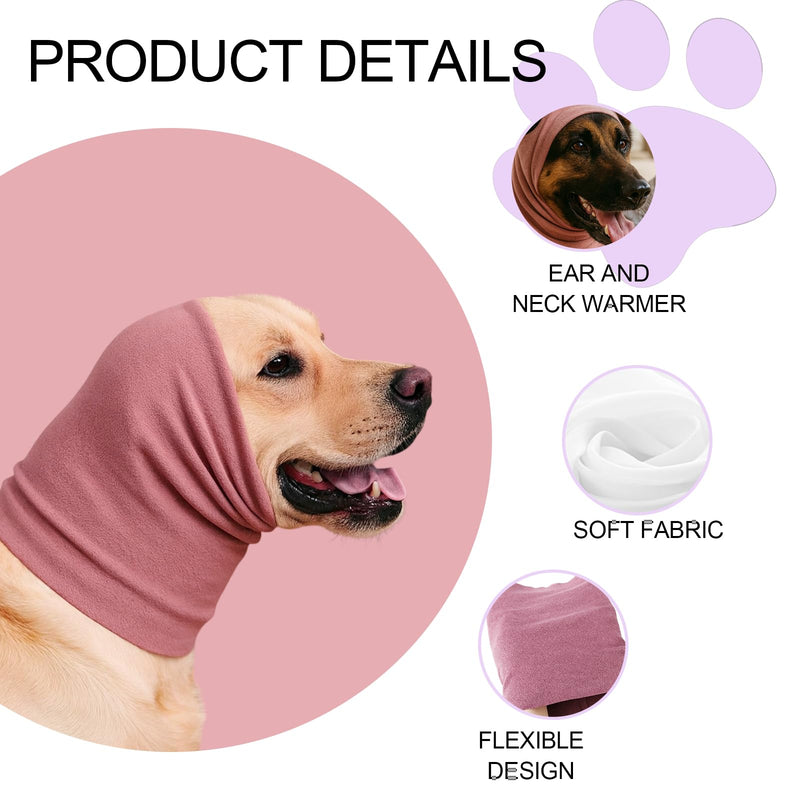 3 Pcs Dog Ear Protectors, Dog Ear Defenders, Warm and Soft Dogs Snood, Dogs Snood for Wearing in Bathing Grooming Waterproof Reducing Noise (Black, Purple, Pink)