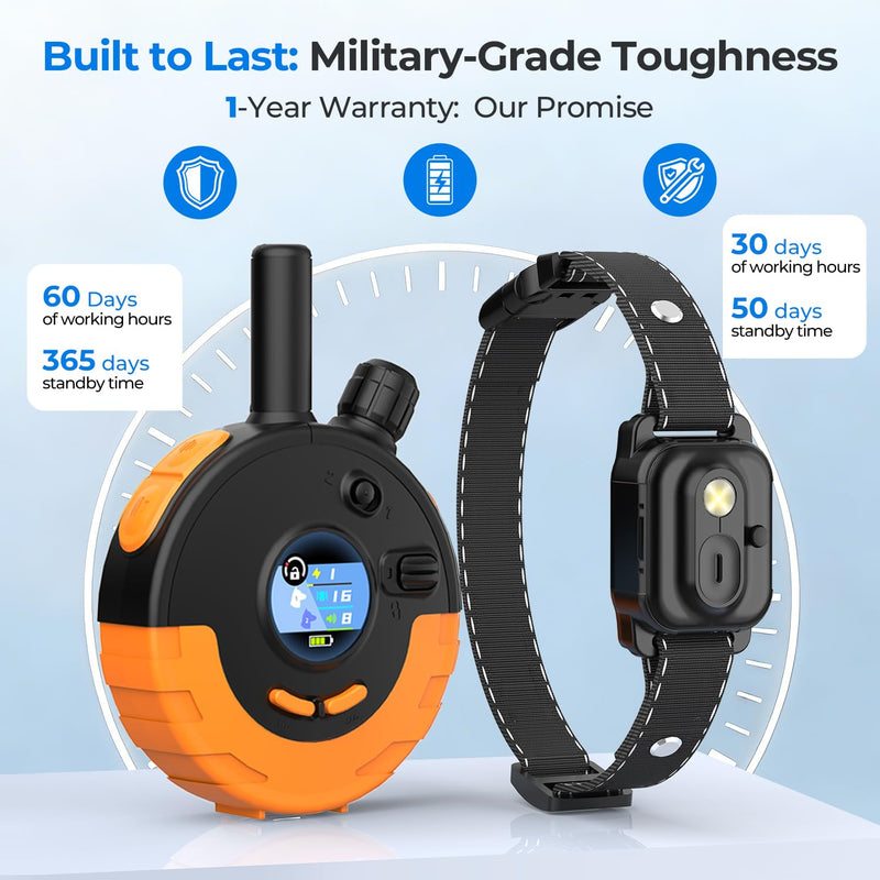 RPZ Dog Shock Collar with Remote Control, Dog Training Collar, E Vibration Collar for Large Medium Small Dogs, 4 Training Modes Rechargeable IPX7 Waterproof 4200FT, 1pcs 1 pcs
