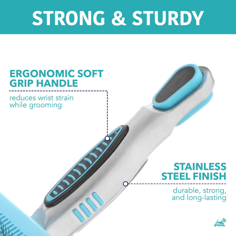 Ergonomic Pivoting Slicker Brush for Medium Dogs - Self Cleaning and Shedding Control for Loose Hair and Mats - PawsPlanet Australia