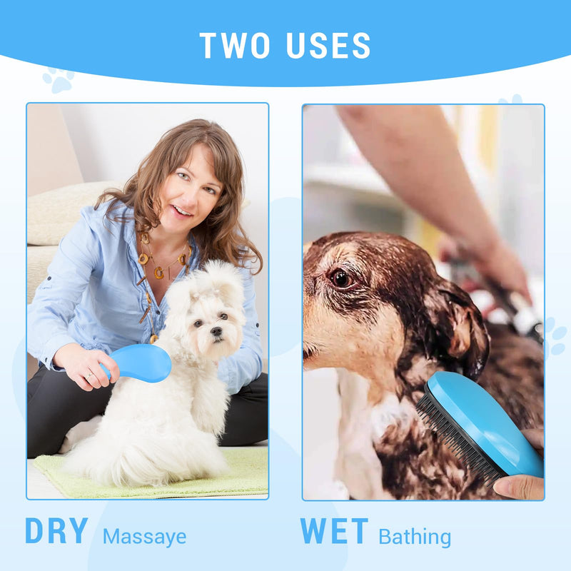 Small Dog Brush - Puppy Brush Grooming Tool for Teddy Yorkies Maltese, Gentle Hair Remover for Easy Pet Grooming at Home (Blue) - PawsPlanet Australia