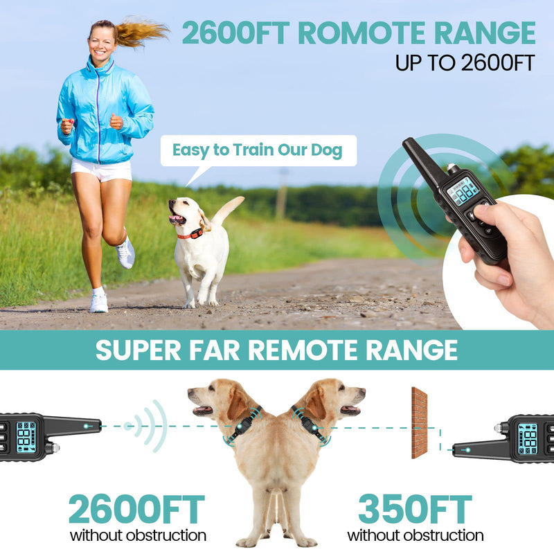 F-color Dog Shock Collar 3 Pack - Dog Training Collar with Remote IP65 Waterproof E Collar for Dogs Training with Light Shock Vibrate and Beep Collars for Small Medium Large Beeds 3-Pack PVC Collar in Pure Yellow+Orange+Black - PawsPlanet Australia