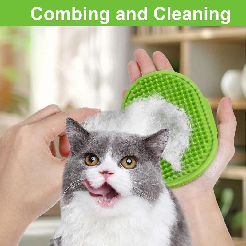 4 Pcs Silicone Grooming Strap Pad for Cats, Adjustable Rubber Cat Self Groomer Corner Scratcher, Cat Face Scratchers Massager for Long Short Hair, Self Grooming Cats Brush Rubbing Post Accessories 2pcs Yellow, 2pcs Green - PawsPlanet Australia