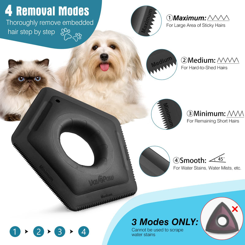 Pet Hair Remover, Dog Cat Hair Detailer for Couch, Dog Hair Detailing Removal for Car Interior, Multifunctional Fur Removal Brush for Carpet, Auto Detailing, Furniture, Lint, Sofa, Black 1 Pack