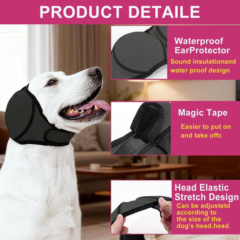 2 Dog Grooming Waterproof Earmuffs, Comfortable Fit And Adjustable, Pet Protective Headgear, Suitable For Bathing, To Prevent Noise From Disturbing The Scene.