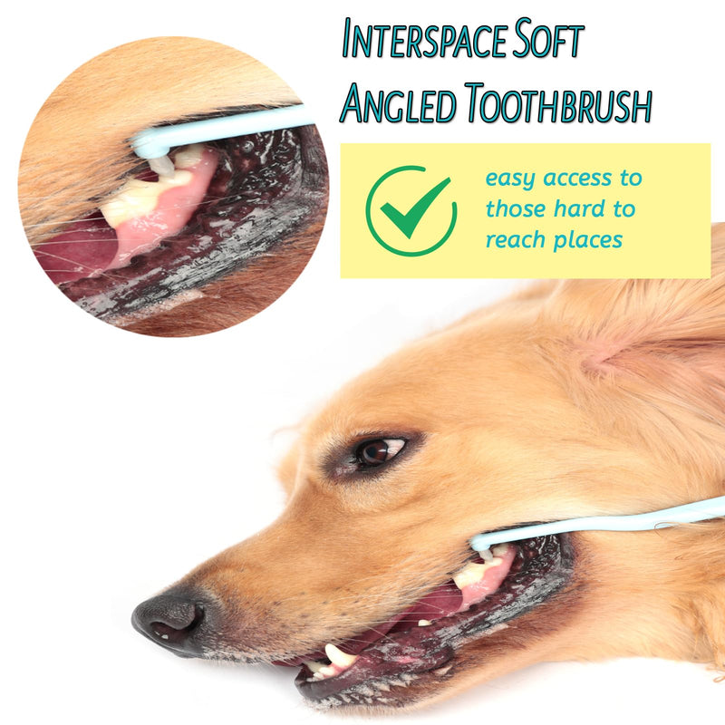 E.M&S.T by Emmeliestella Dog Toothbrush for Large Dogs, Pet Dental Care, Reduce Pets Teeth Plaque, Oral Hygiene, Deep Clean, Soft Bristles, 360 Rotating Brush Head, Removing Bad Breath Tartar, 3PCS - PawsPlanet Australia
