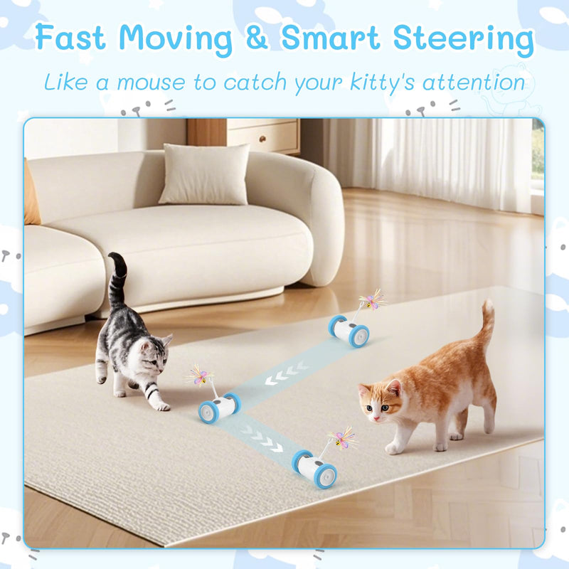 Interactive Cat Toy for Indoor Cats, Automatic Cat Toy with LED Lights, Cat Mouse Toy, USB-C Rechargeable - PawsPlanet Australia