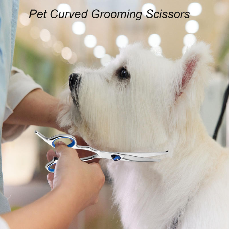 Dog Grooming Scissors, 4-in-1 Dog Grooming Kit with Safety Round Tip, Professional Grooming Shears Set Hair Cutting Trimming Scissors with Steel Comb & Leather Pouch for Dogs Cats Pets - PawsPlanet Australia