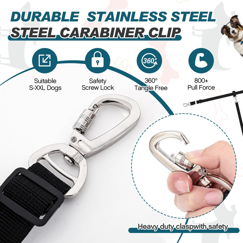 Truck Bed Dog Tether for Two Dogs Double Leash Tether Tie Down System Dog Car Harness Belt Heavy Duty Adjustable Double Safety Leash Canine Leash for Pickup SUV Truck Outdoor Bed Leash - PawsPlanet Australia