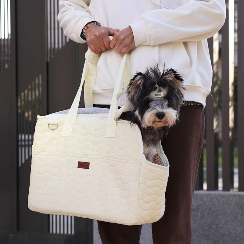 Small Dog Carriers Purse Bag,Gray,Recommand for Gentle/Lazy Adult Pets,Cats,Fashion Womans Totes Style Lightweight Pups Kitties Bunny Go to Vet Picnic Outdoor Gray - PawsPlanet Australia