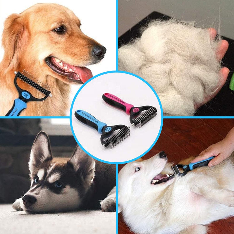 YNR Pet Cat Dog Horses Hair Fur Shedding Trimmer Grooming Dematting Rake Deshedding Comb Brush Tool Kit - PawsPlanet Australia