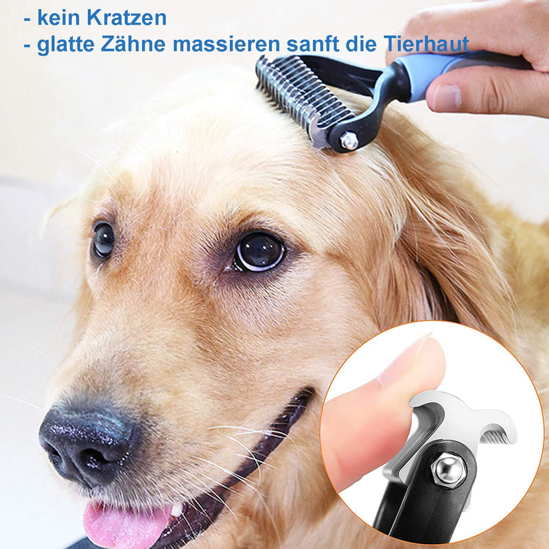 Dog/Cat Brush for Medium Length Fur Brush Undercoat Comb Undercoat Comb Tangles Curry Comb Grooming Brush Hair Removal Thinning 17+9 Double Sided Teeth Pet Dog Cat - PawsPlanet Australia