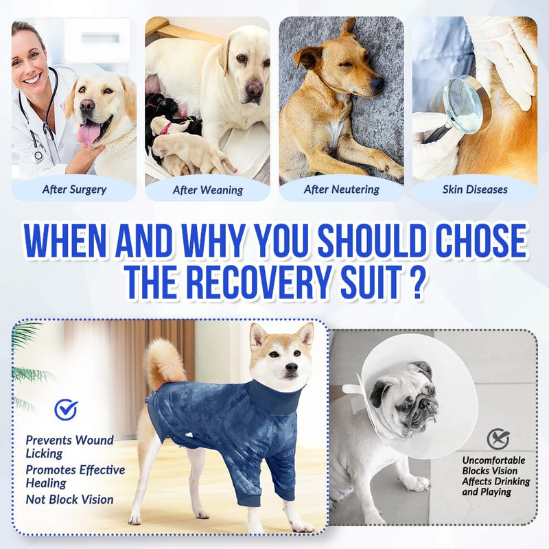 SlowTon Recovery Suit for Dogs - Female Male Dog Bodysuit for Castrations, Anti Licking Dog Suit E-Collar Alternative After Surgery, Anti-Hair Loss Suit for Small, Medium and Large Dogs