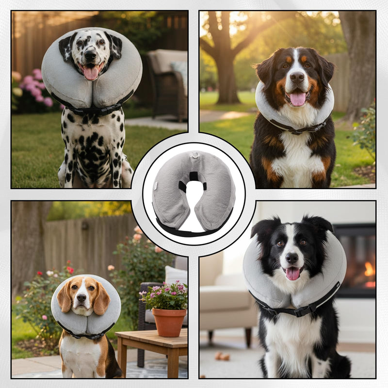 Inflatable Collar for Dogs, Soft Dog Collar with Lick Protection, Ideal for Dogs of Any Size, Easy to Use and Durable