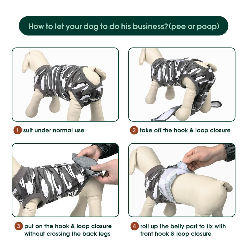 Kuoser Recovery Suit for Dogs Cats After Surgery, Professional Pet Recovery Shirt Dog Abdominal Wounds Bandages, Substitute E-Collar & Cone,Prevent Licking Dog Onesies Pet Surgery Recovery Suit XL (Back:20.1-24.8'', Weight:42-75 LB) Camouflage - PawsPlanet Australia