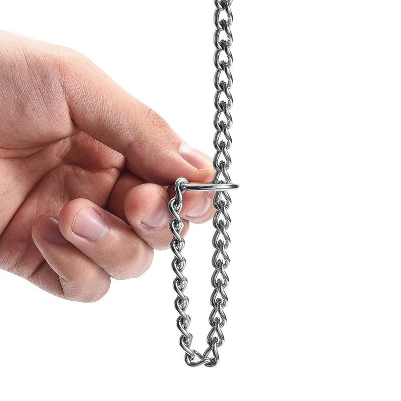 Mogoko Stainless Steel Dog Choke Chain Collar, Puppy Metal P Chain Slip Collar Pet Training Walking Choker(2.0mm;14.0 Inch) 2.0mm x 14.0 inch Silver - PawsPlanet Australia